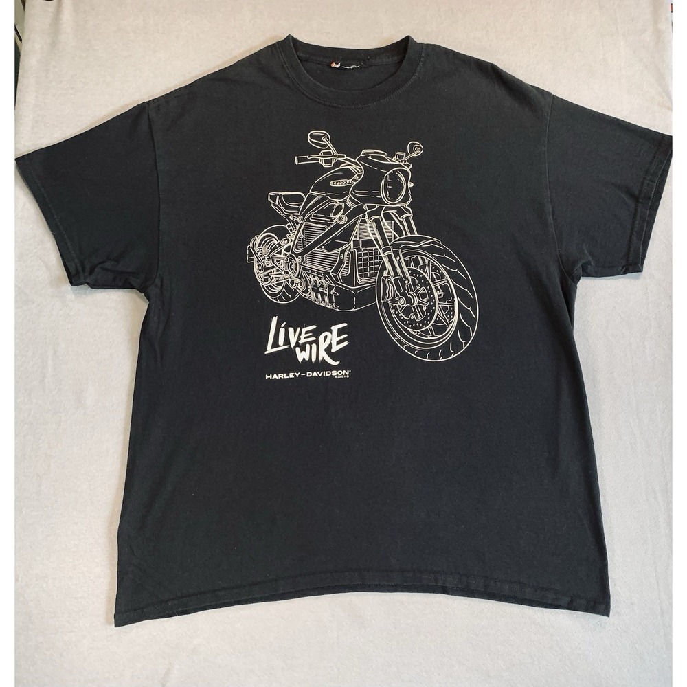 Harley Davidson Live Wire T-Shirt Men Size L Black Motorcycle Short Sleeve 2020